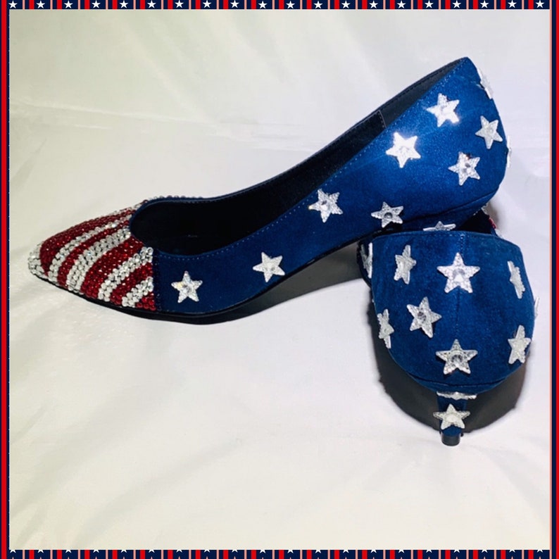 red white and blue stilettos