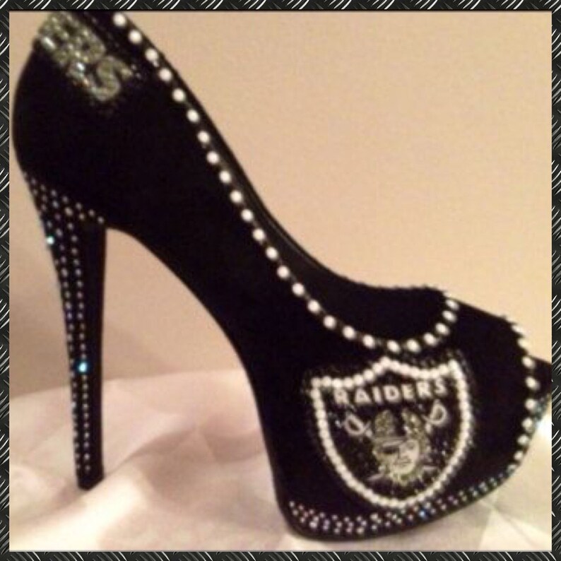 Handmade Raiders Heels Oakland Raiders Custom heels Raiders | Etsy