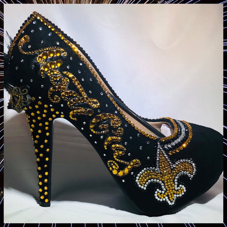 Custom Handmade heels/New Orleans Saints heels/Platform pumps/ Etsy