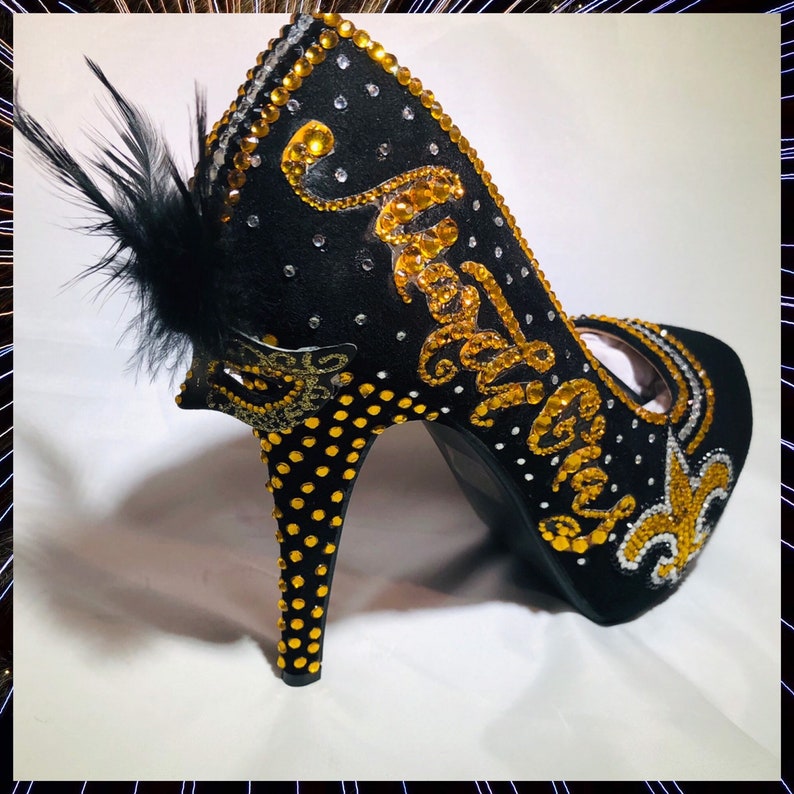 Custom Handmade heels/New Orleans Saints heels/Platform pumps/ Etsy