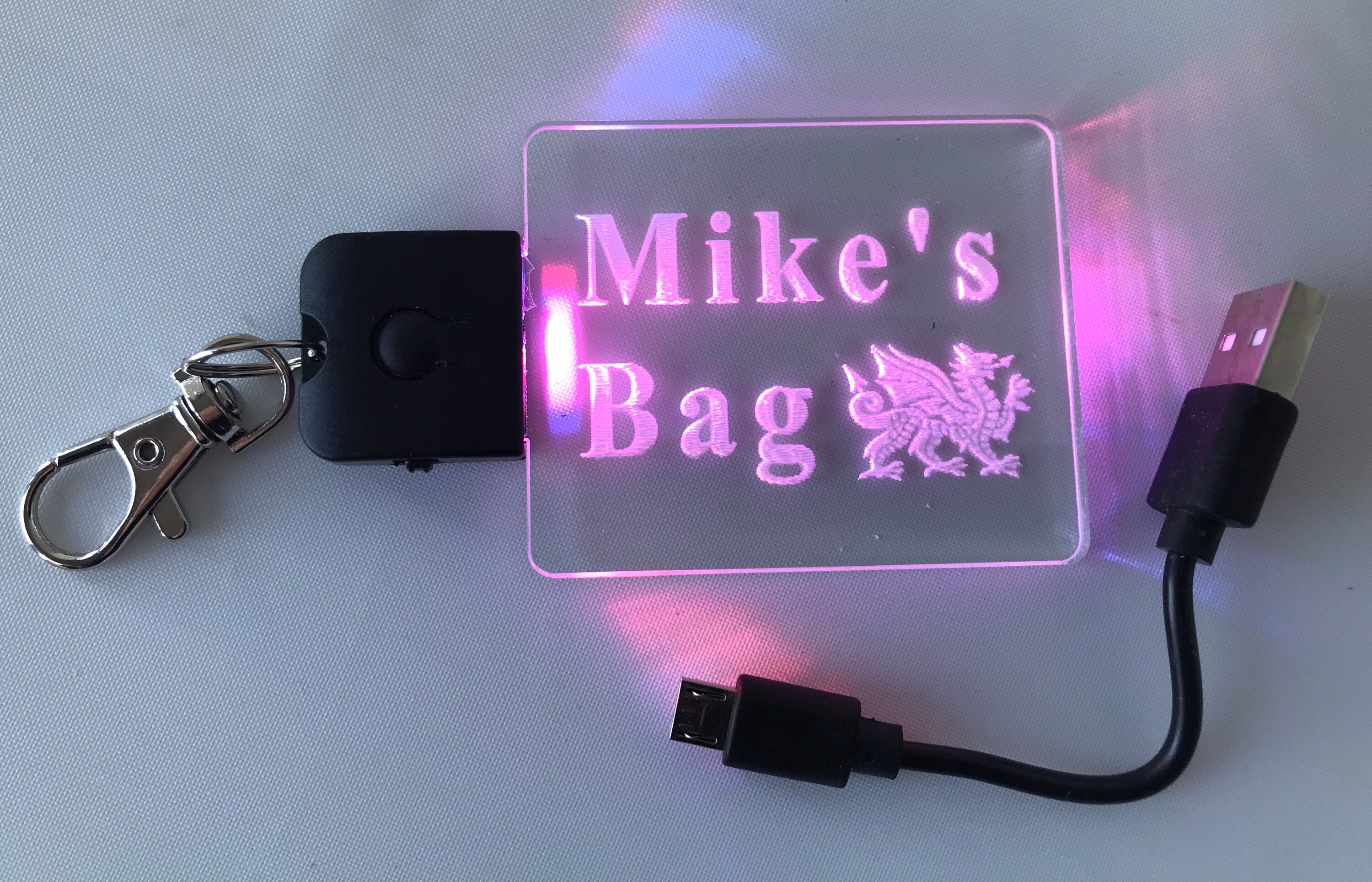 LED Light Key Chain Personalised - Etsy UK