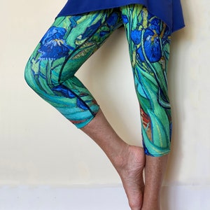 Capri Leggings Fine Art Van Gogh Irises image 1