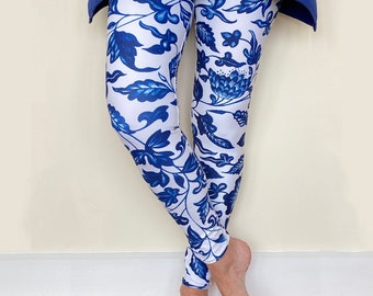 Leggings | Fine Art | Blue on White Pattern | Art of China