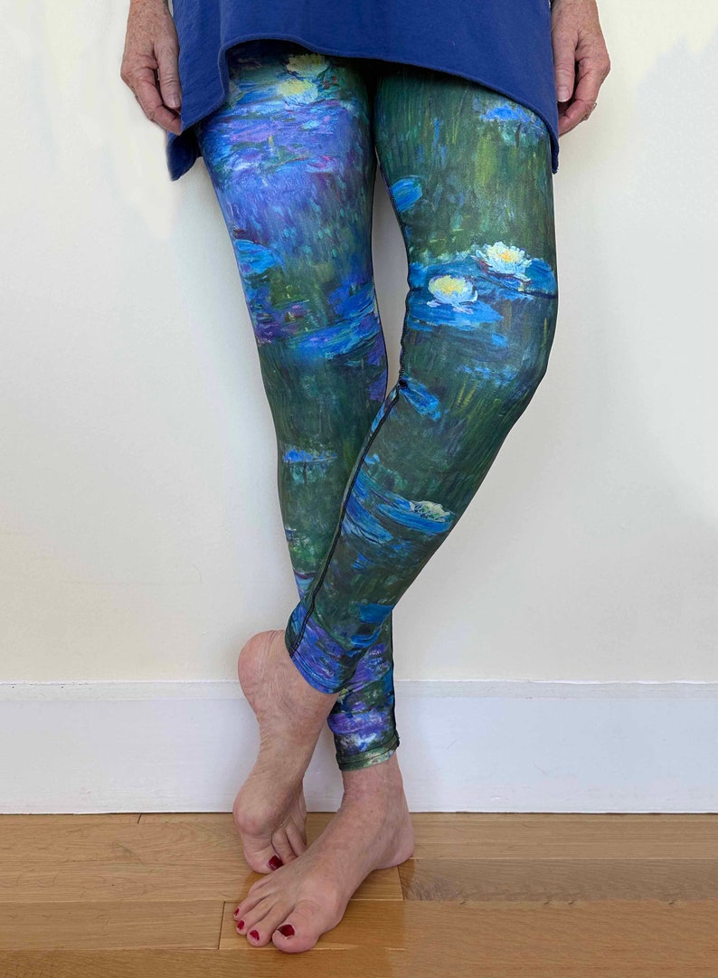 Leggings Fine Art Monet Water Lilies image 1