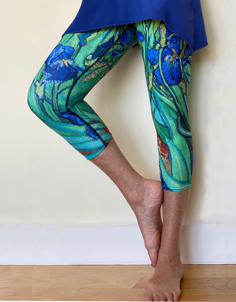 Capri Leggings Fine Art Van Gogh Irises image 1