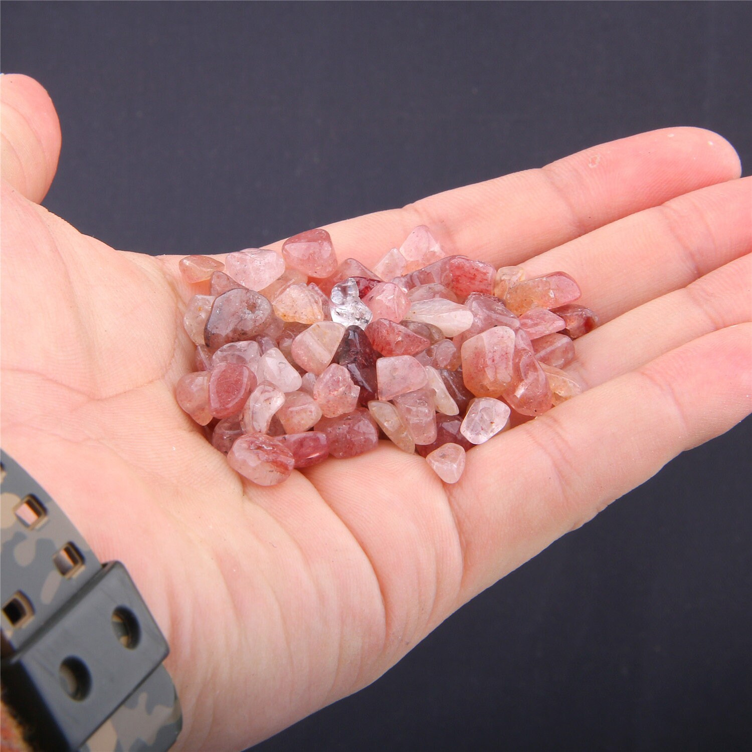 Natural Strawberry Quartz Chipsgemstone Chips Rock Chips Etsy