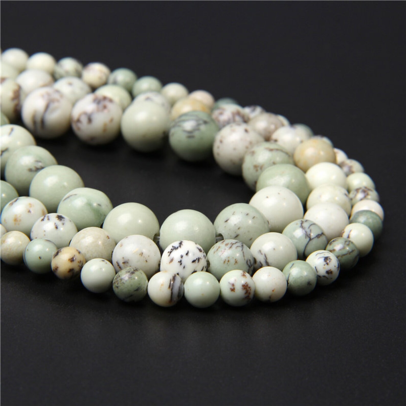 15.5 Natural Green Jasper Beads 6mm 8mm 10mm Polished Etsy