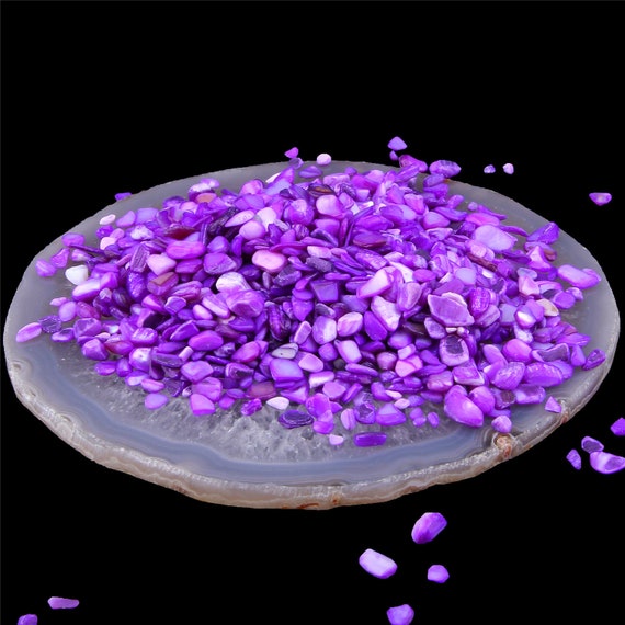 Shell ChipsGemstone Chips Rock Chips Tiny Purple Shell Etsy