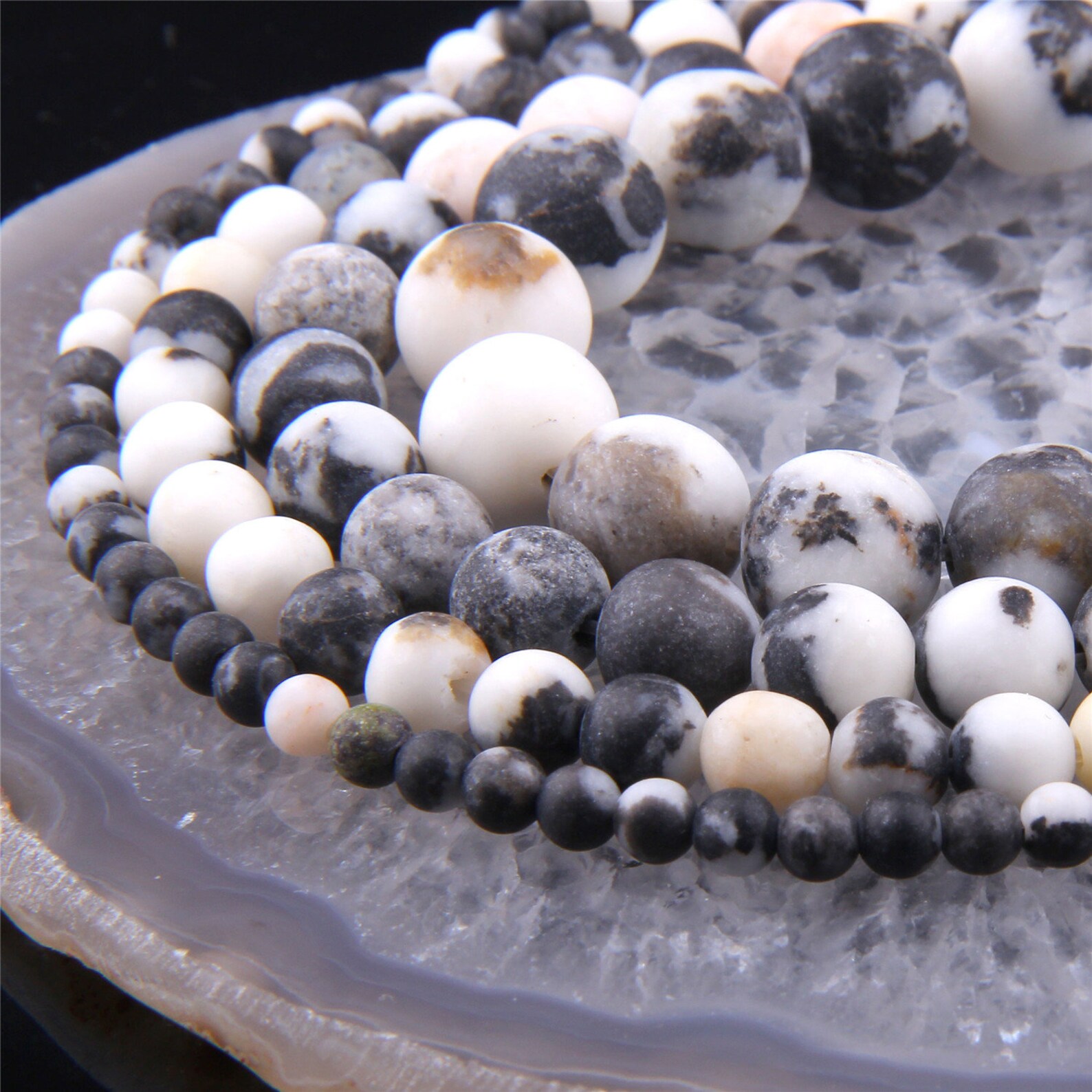 Genuine Natural Black White Zebra Stone Beads 4mm 6mm 8mm 10mm Etsy