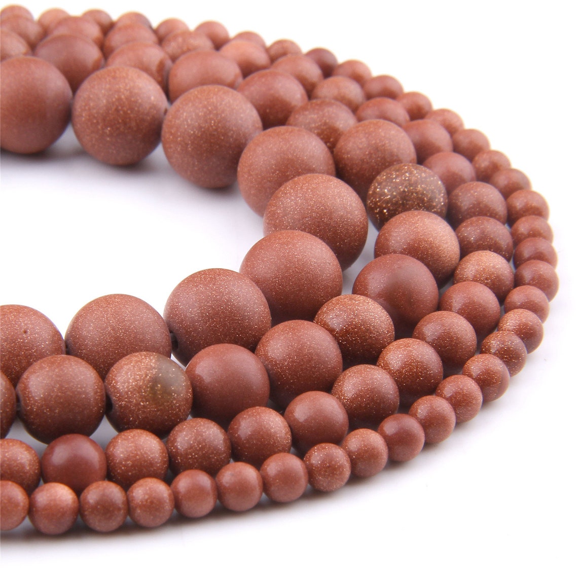 Goldstone Round Gold Sandstone Beads Matte Sandstone Etsy