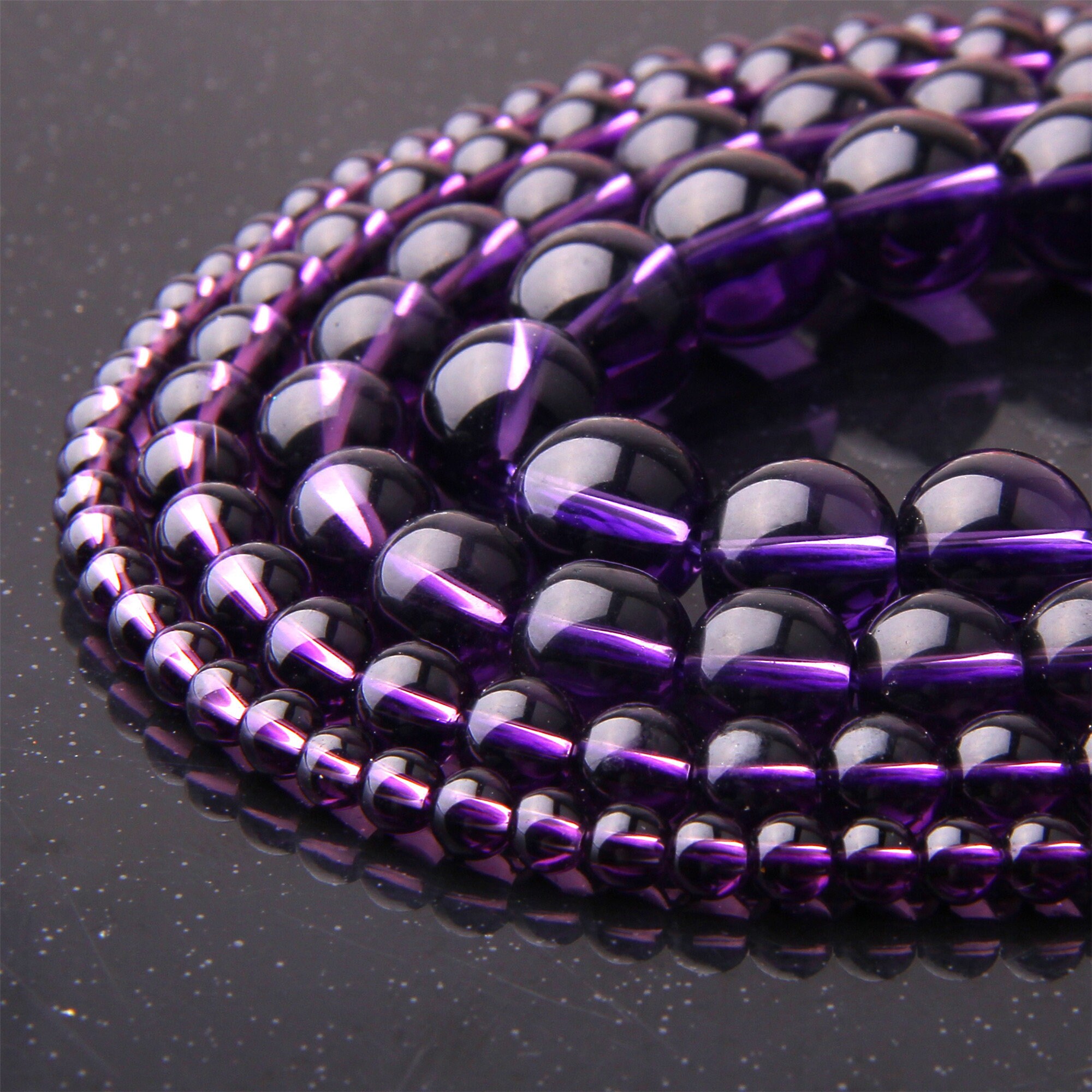 15.5 Purple Crystal Beads Smooth Round Beads 6mm 8mm Etsy