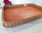 Vintage rattan servant tray