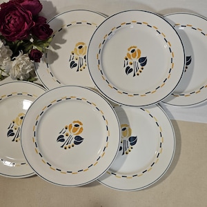 Antique dinner plates X6 model &quot;Suzanne&quot; from the French manufacturer of Digoin