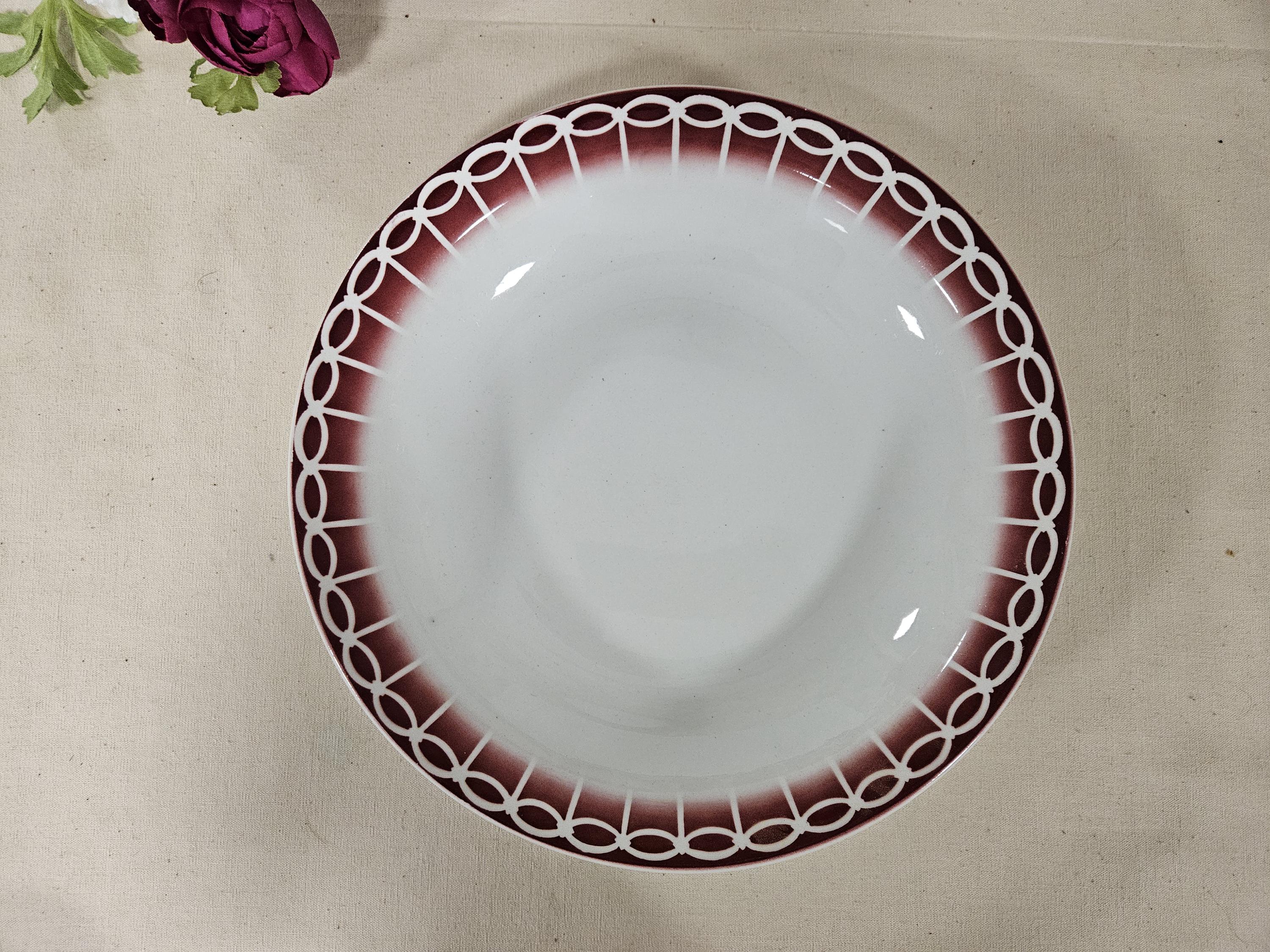 Plat Ovale Ancien Badonviller, Modèle Denise, Art Déco - Fabriqué En France (1920-1949)