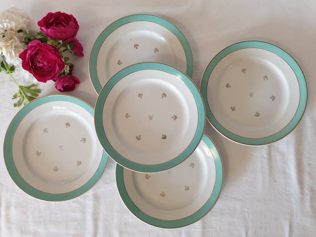 Assiettes Plates Anciennes X5 de La Manufacture Française Badonviller