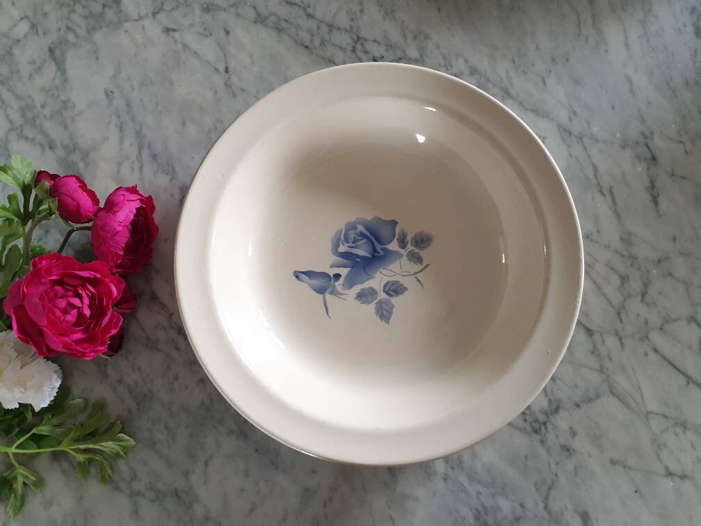 Plat de Service Plat Rond Creux Ancien Modèle Floral La Manufacture Française Digoin