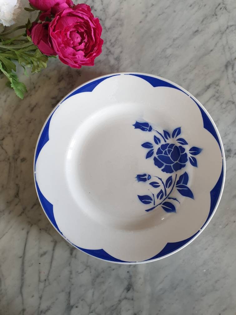 Plat de Service Flat Dishes Rond Ancien Modèle Corsica La Manufacture Française Digoin