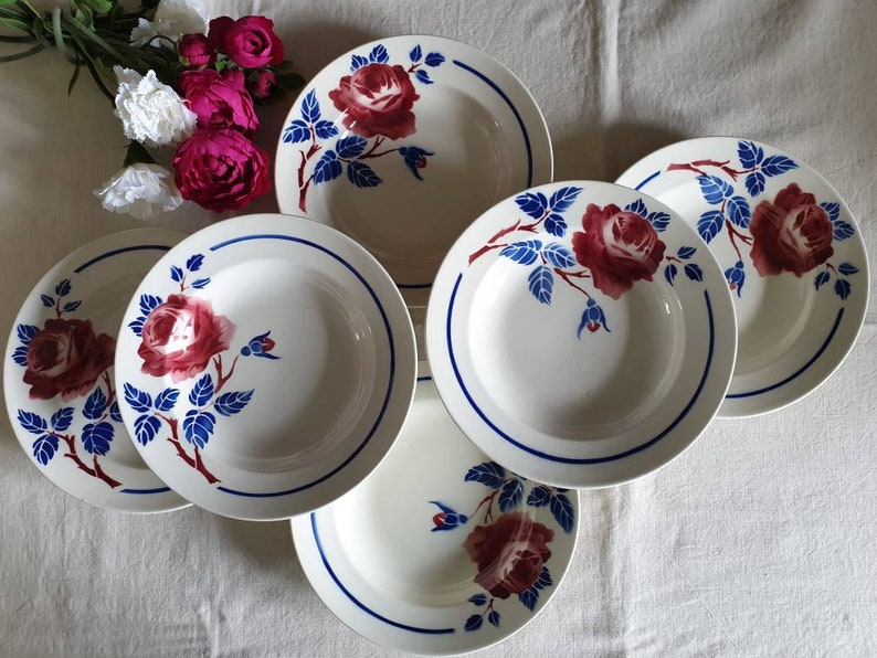 Teller Antike Hohlplatten X6 Blumenmodell Chantal Der Franz