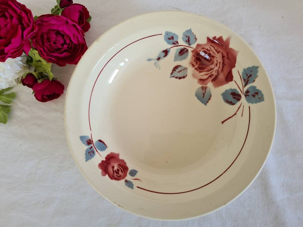 Plat de Service Creux Ancien Modèle Monique La Manufacture Française Badonviller