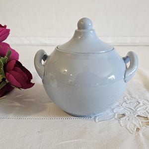 Antique sugar bowl from the French factory of Sarreguemines