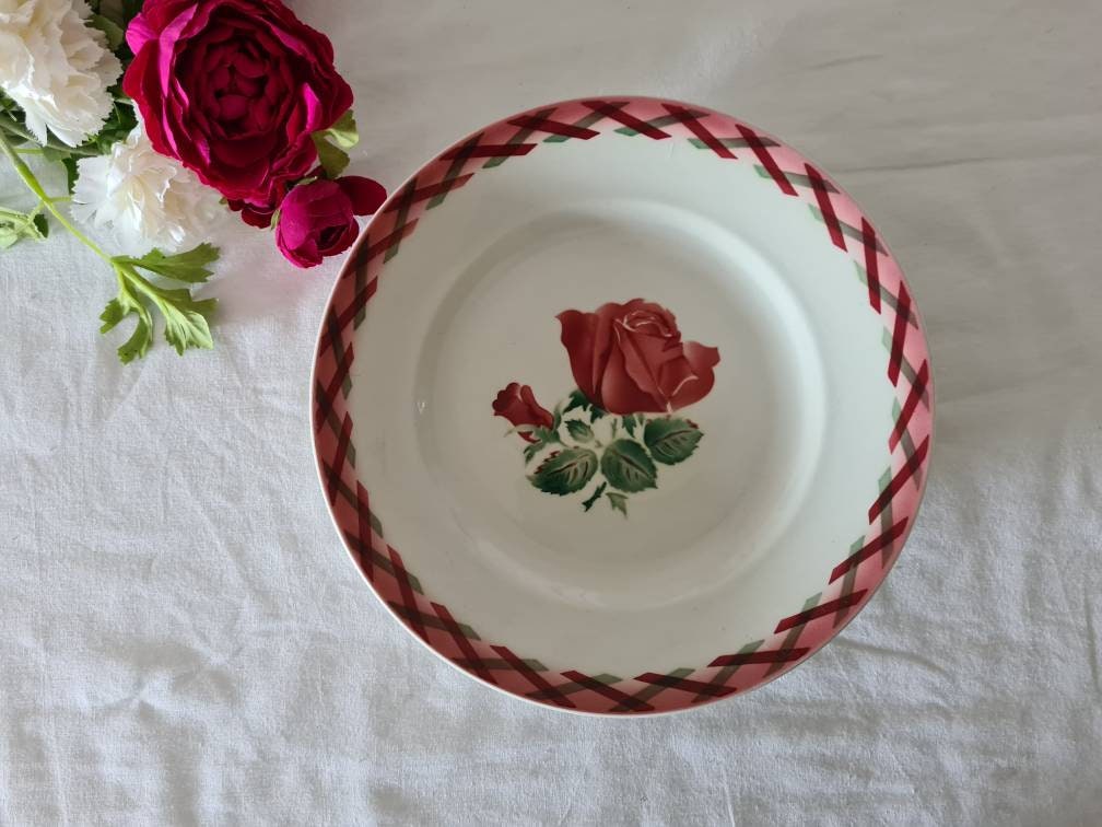 Plat de Service Plat Rond Ancien Modèle Écossais La Manufacture Française Lunéville