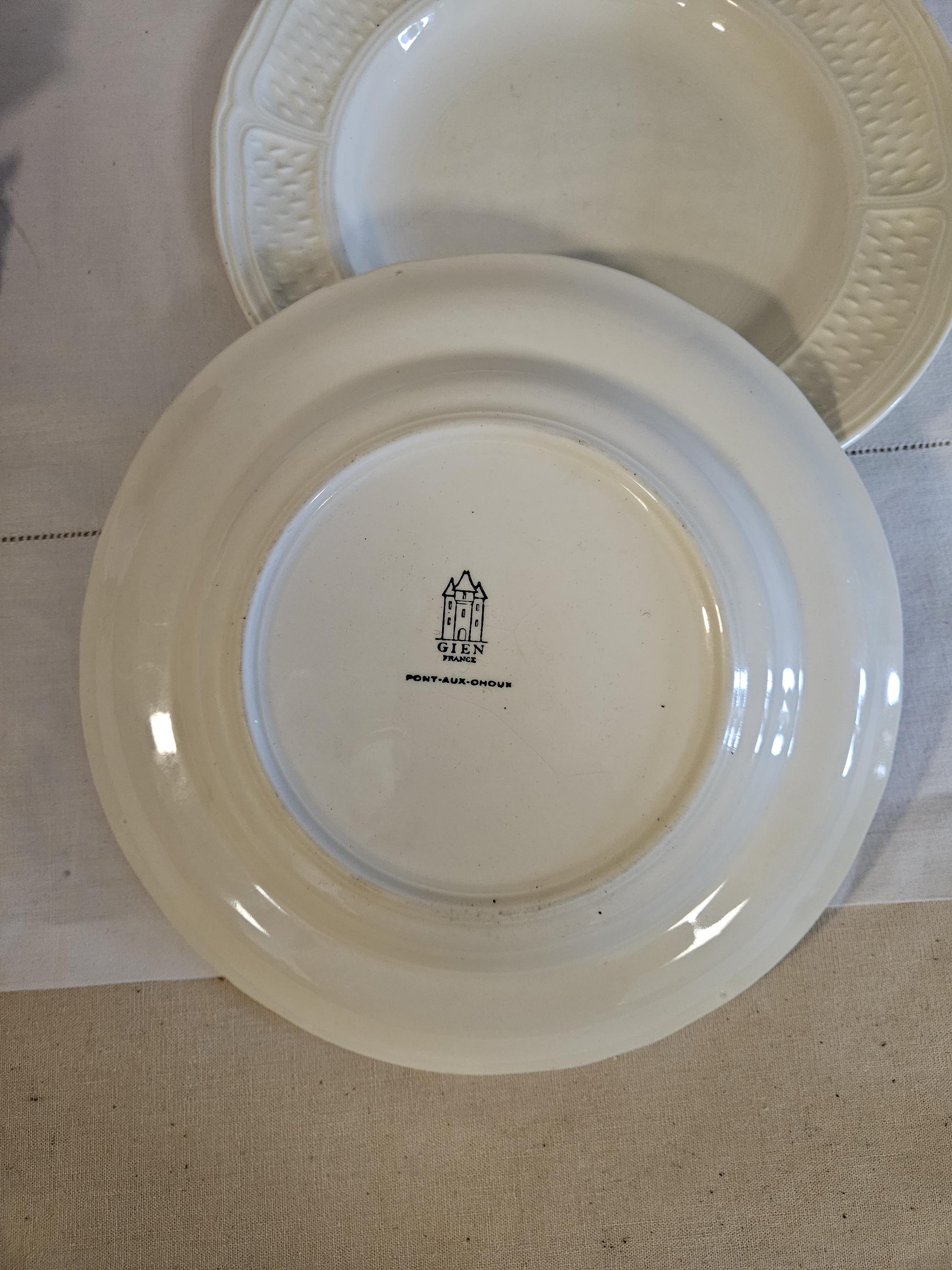 フランスのメーカーGienのアンティークフラットプレートX2モデル「Pont