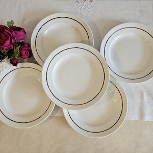 Antique flat plates X5 from the French manufacturer of Sarreguemines