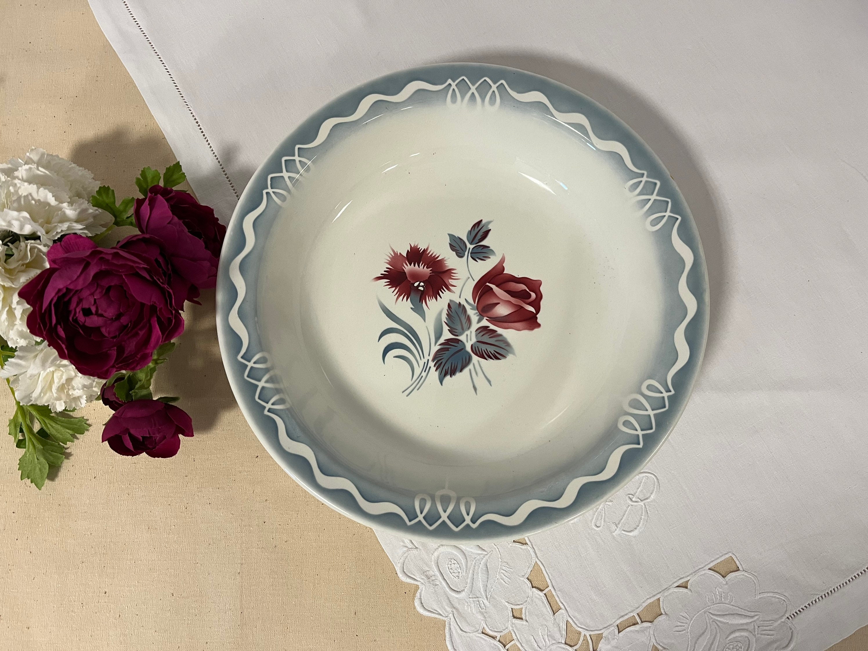 Plat de Service Creux Ancien Modèle Juliette La Manufacture Française Digoin