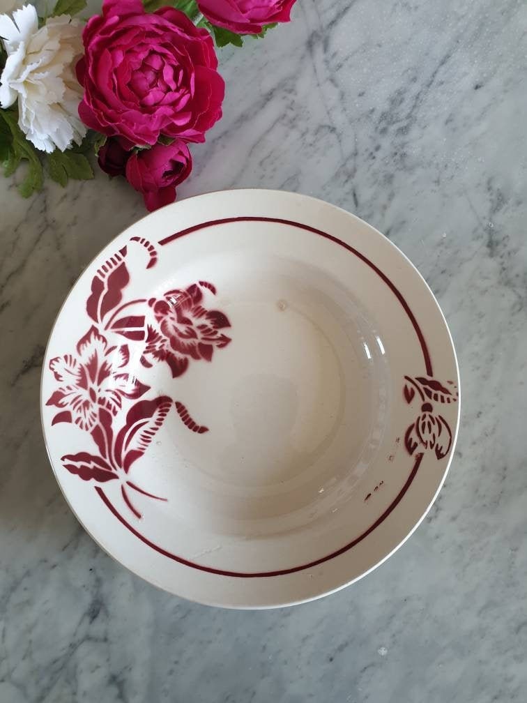 Assiette Creuse Ancienne X1 Modèle Denise de La Manufacture Française Sarreguemines