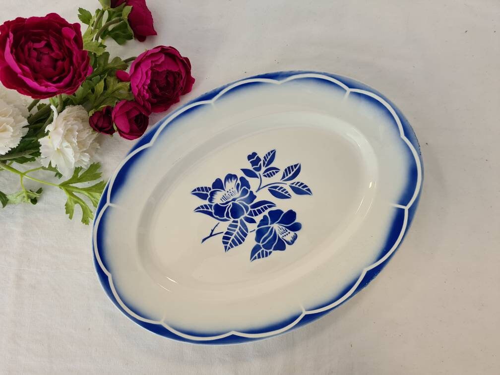 Plat Ovale Ancien Modèle Marsac de La Manufacture Francaise Digoin