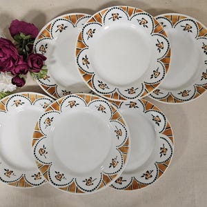 Antique flat plates X6 from the French manufacturer of Saint Amand