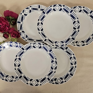 Antique dinner plates X6 model &quot;351&quot; from the French manufacturer of Saint Amand