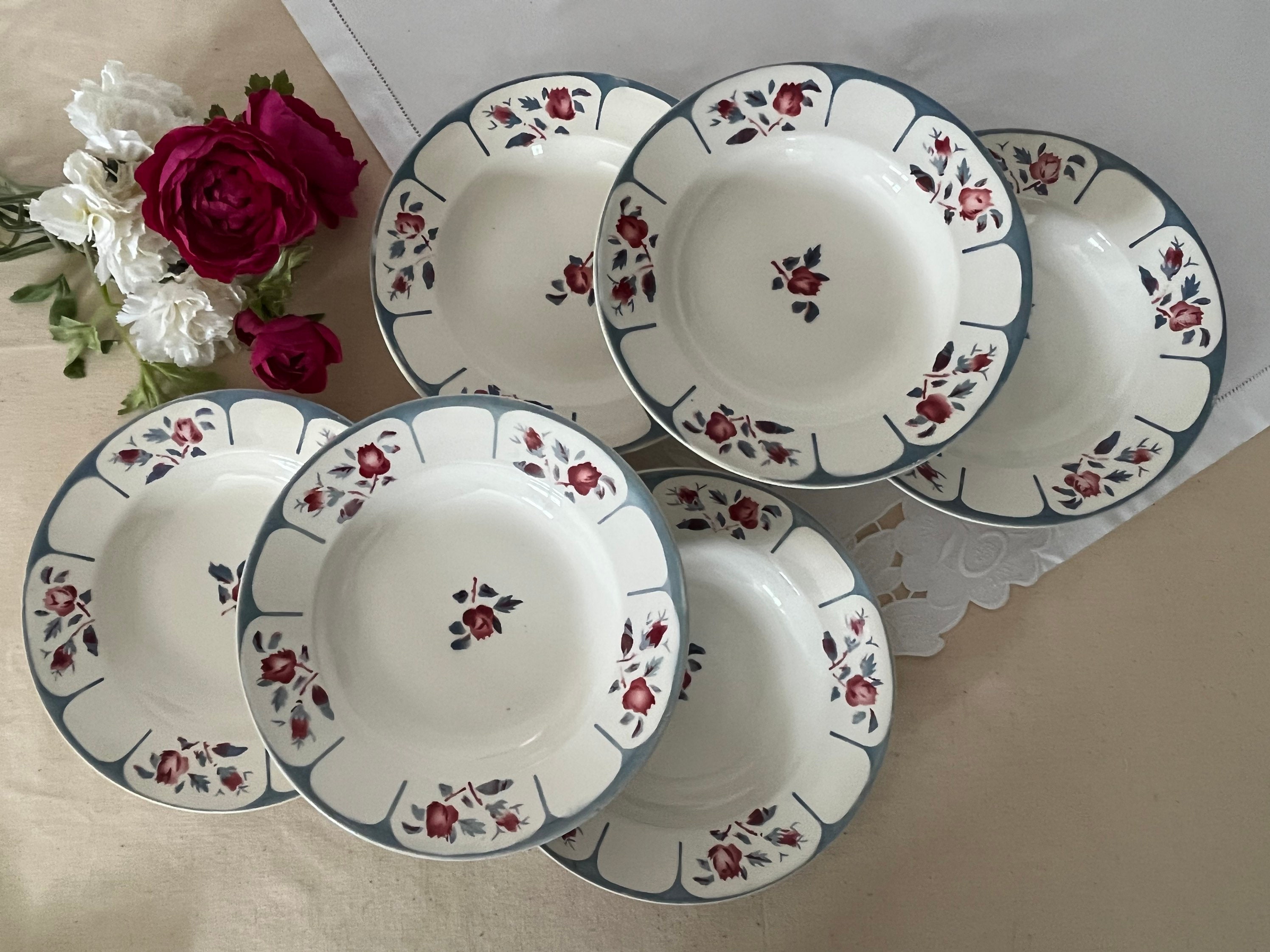 Assiette Creuses Anciennes X6 Modèle Ninette de La Manufacture Française Digoin