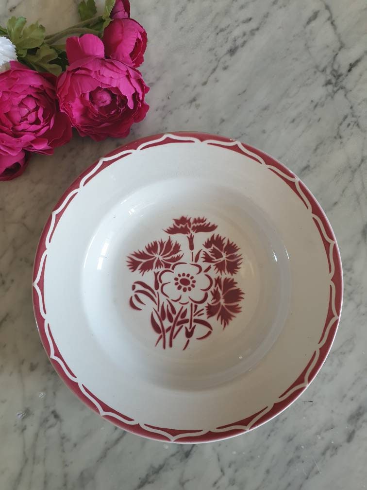 Assiette Creuse Ancienne X1 Modèle Annecy de La Manufacture Française Lunéville