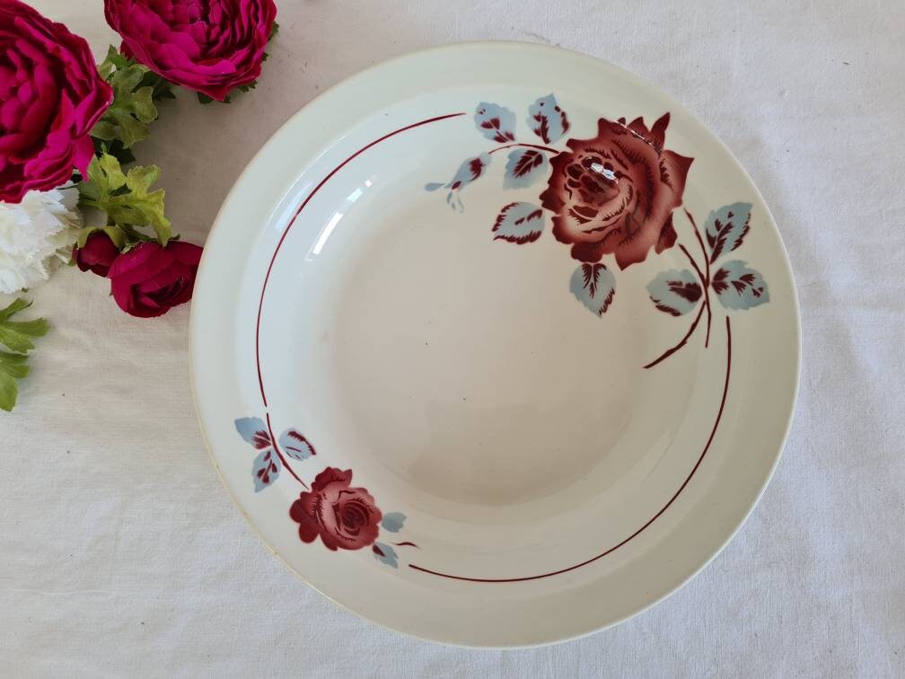 Plat de Service Creux Ancien Modèle Monique La Manufacture Française Badonviller