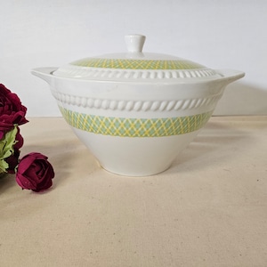 Soup tureen or vegetable bowl old model &quot;Amina&quot; from the French manufacture of Lunéville Badonviller