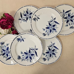Antique dinner plates X6 from the French manufacturer Moulin des Loups