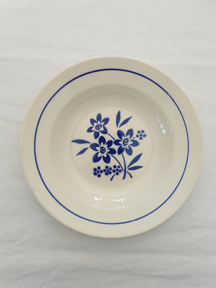 Assiette Creuse Ancienne X1 Modèle Floral de La Manufacture Française Badonviller