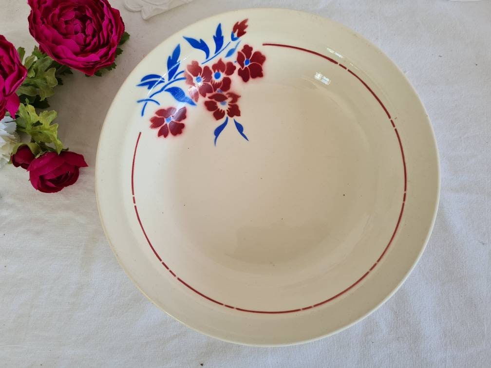 Plat de Service Creux Ancien Modèle Tunis La Manufacture Française Badonviller