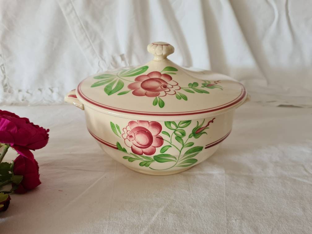 Soupière ou Légumier Ancien Modèle Courcelles de La Manufacture Française Sarreguemines