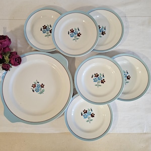 Antique cake service &quot;Flora&quot; model from the French manufacturer Moulin des Loups