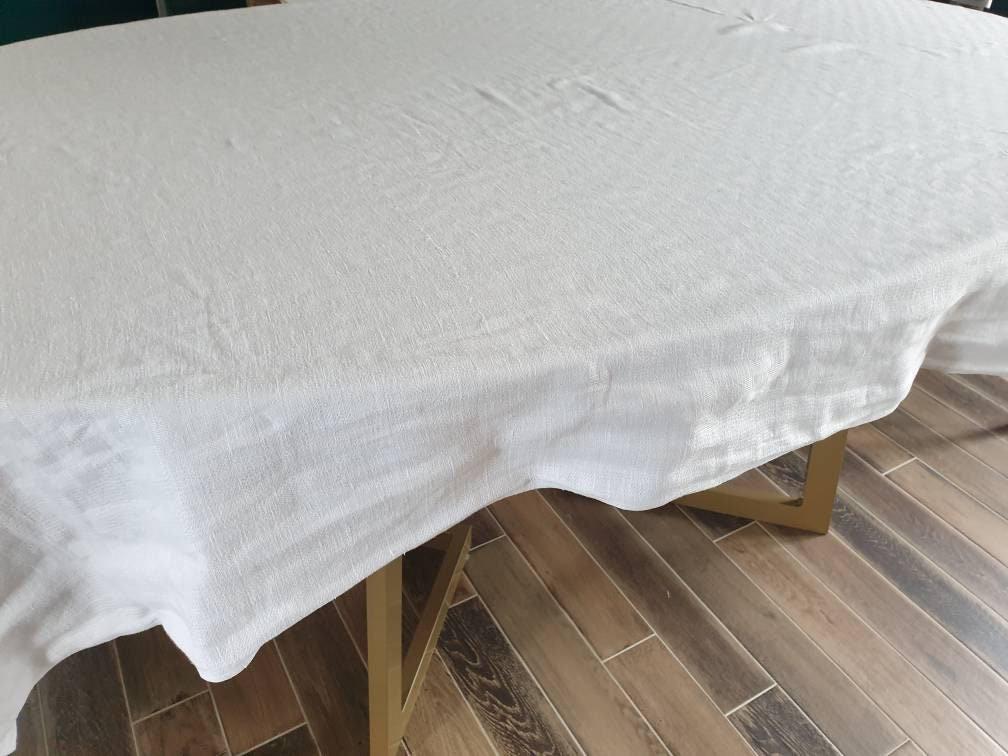 Nappe Ancienne Rectangulaire en Damassé de Coton Ancien 200cm X 130cm