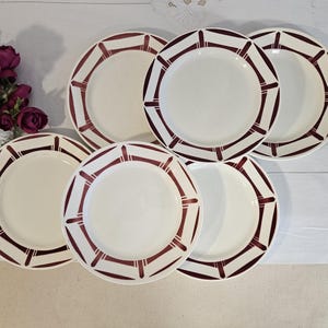 Antique dinner plates X6 model &quot;Louise&quot; from the French manufacturer of Badonviller