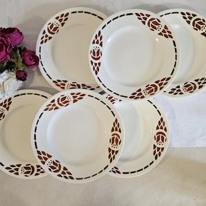 Antique dinner plates X6 model &quot;Marcel&quot; from the French factory of Salins