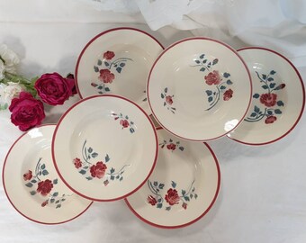 美品 フランス バドンヴィレー アンティーク スーププレート 5枚セット