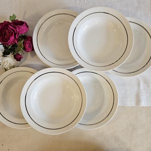 Antique X6 soup plates from the French manufacturer of Sarreguemines