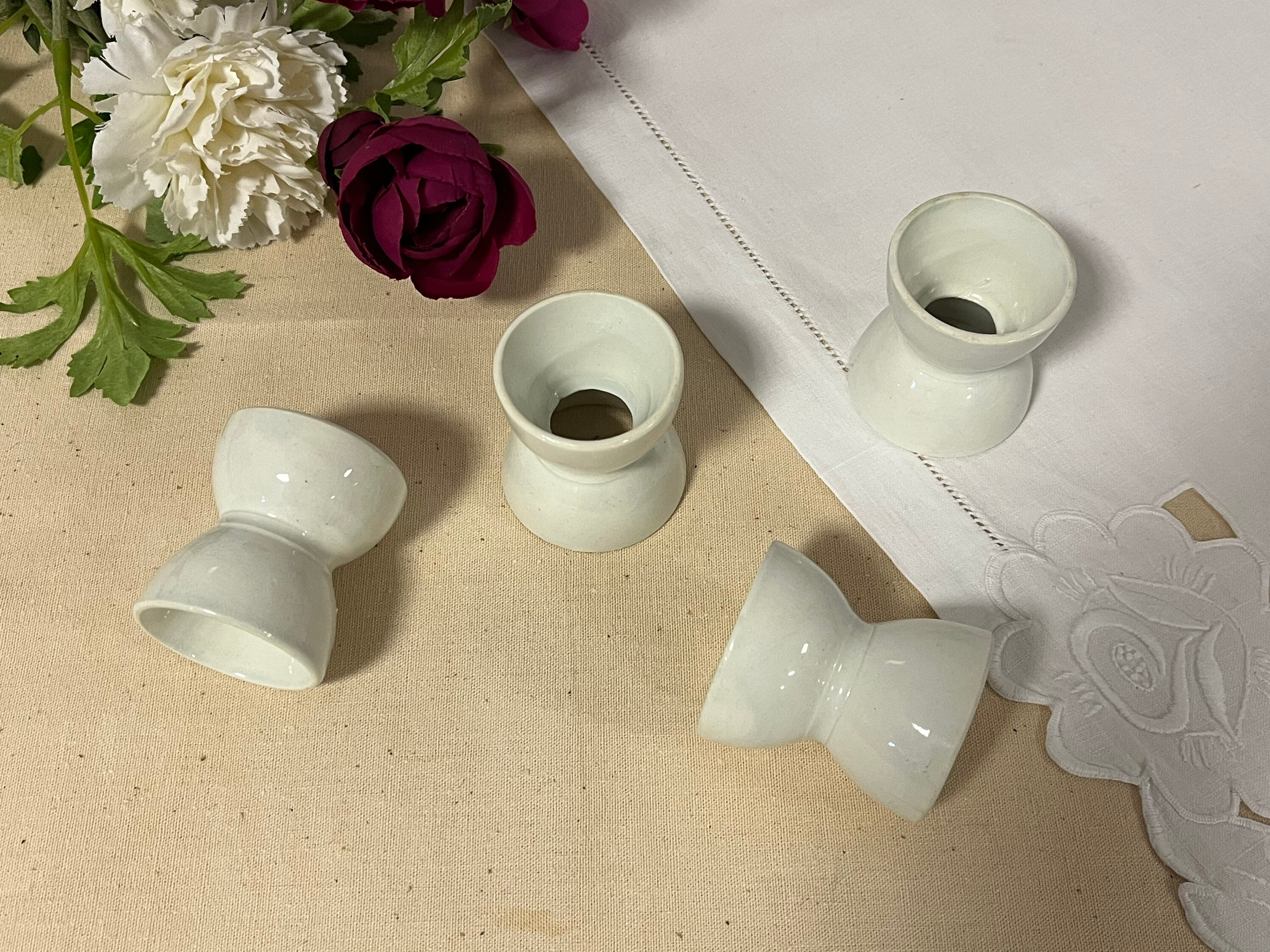 Coquetiers en Faïence Ancienne Pièce Rétro de Manufacture Française