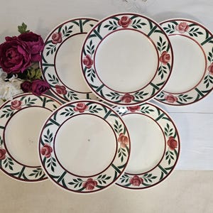 Antique dinner plates X6 model "Estelle" from the French manufacturer HBCM