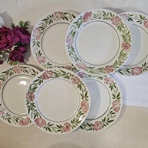 Antique dinner plates X6 from the French manufacturer Moulin des Loups