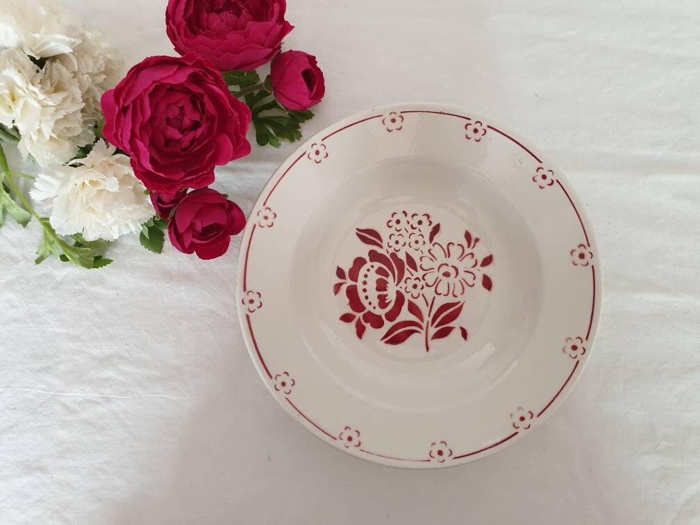 Assiette Creuse Ancienne X1 Modèle Graphique de La Manufacture Française Saint Amand